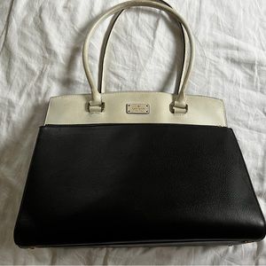 Kate Spade LARGE black and white over the shoulder tote